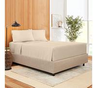 Danny Textiles 400 Thread Count 100% Egyptian Cotton Extra Deep Fitted Sheets 16"/40CM Deep Bed Sheets Machine Washable Full Deep Single Double King Super King (Beige, Single)