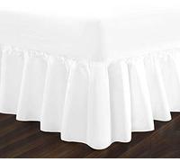 Danny Textiles 400 Thread Count 100% Egyptian Cotton EXTRA DEEP FRILLED VALANCE FITTED SHEET KING, WHITE