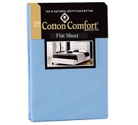 Danny Textiles 400 Thread Count 100% Egyptian Cotton Flat Sheet Set with 2 x Matching Pillowcases, Super Soft Premium Quality Bed Sheets Set (Sky. Blue, Single)