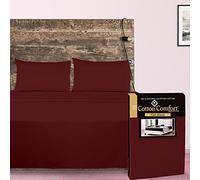 Danny Textiles 400 Thread Count 100% Egyptian Cotton Flat Sheet Washable - Breathable- Bed Sheets - Living Room - Bedroom (Burgundy, Single)