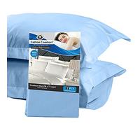 Danny Textiles 400 Thread Count 100% Egyptian Cotton Oxford Pillowcases - Pack of 2, Hotel Quality, Super Soft and Breathable Standard Pillow Cases, 50 x 75 cm(Sky Blue)