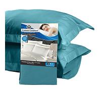 Danny Textiles 400 Thread Count Pack of 2 Egyptian Cotton Oxford Pillowcases, Hotel Quality, Super Soft and Breathable Standard Pillow Cases, 50 x 75 cm - Teal