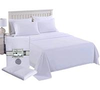 Danny Textiles Egyptian Cotton Flat Sheets - Small Double, 400 Thread Count, Soft Luxury White