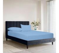 Danny Textiles Luxury Bedding 100% Egyptian cotton Fitted Sheet 400 Thread Count 25cm Soft Comfortable Machine Washable Breathable Bed Sheets (Sky Blue, King)