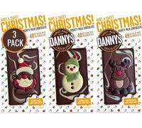 Danny's Christmas Chocolate Gift Box - 3 Large 100g Christmas Chocolate Bars - 1 x Santa, Snowmen, Reindeer - Secret Santa Gifts - Stocking Christmas Eve Box Fillers