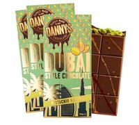 Danny's Dubai Chocolate Bars | 3 x Large 190g Pistachio Knafeh Chocolate Bar | Premium ingredients, Ethical | Single Origin Cacao | Vegan Chocolate Gift Box