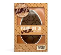 Danny's Easter Chocolate - Large Chunky 140g Peanut Butter & Pretzel Flat Egg Bar - Easter Eggs Chocolate - Easter Milk Chocolate Eggs for Kids - Plastic Free - Single Origin Cacao