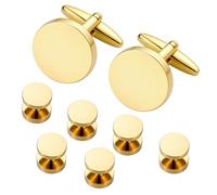 Dannyshi Cufflinks for Men and Tuxedo Shirt Studs Set with Gift Box Stainless Steel Cufflinks, M, Copper, no gemstone