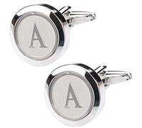 Dannyshi Mens Classic Stainless Steel Initial Cufflinks 26 Alphabet Initial Letter Cufflinks Business Wedding Shirts A-Z, 0.67in, Metal