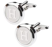 Dannyshi Mens Classic Stainless Steel Initial Cufflinks 26 Alphabet Initial Letter Cufflinks Business Wedding Shirts A-Z, 0.67in, Metal