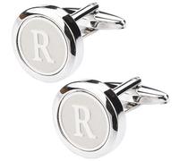 Dannyshi Mens Classic Stainless Steel Initial Cufflinks 26 Alphabet Initial Letter Cufflinks Business Wedding Shirts A-Z, 0.67in, Metal