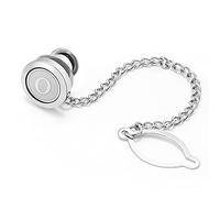 Dannyshi Mens tie pins with Chain Round Silver Wedding Business Initials A-Z tie Clip Gift, 10MM, Copper, no gemstone