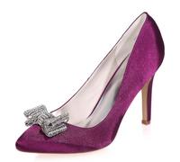DANOBAB Heels for Women, Sex Women's High Heels Closed Toe Kitten Heeled Stilettos Slip On Bridal Shoes Sandals Comfort Dress Party Shoes,purple,7.5