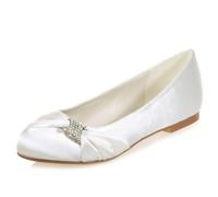 DANOBAB Women's Wide Width Flats Shoes Ballet Shoes, Black Casual Soft Round Ballet Flat, Suitable for Shopping, Parties,Work and Other Occasions,Ivory,9