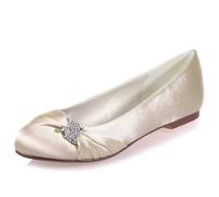 DANOBAB Women's Wide Width Flats Shoes Ballet Shoes, Black Casual Soft Round Ballet Flat, Suitable for Shopping, Parties,Work and Other Occasions,Champagne,5