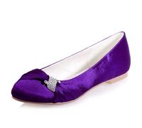 DANOBAB Women's Wide Width Flats Shoes Ballet Shoes, Black Casual Soft Round Ballet Flat, Suitable for Shopping, Parties,Work and Other Occasions,Dark Purple,6.5
