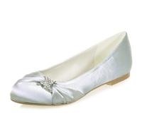 DANOBAB Women's Wide Width Flats Shoes Ballet Shoes, Black Casual Soft Round Ballet Flat, Suitable for Shopping, Parties,Work and Other Occasions,Silver,5