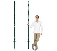Danoib Road Street Sign Post Stake Metal for Outside 8Ft, Heavy Duty Yard Sign Stake, Rust, Wind & Dust Resistant Sturdy Metal Stand for Ground Yard Lawn Fits Signs 7 to 18 Inch (Green) 2 Pack