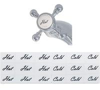 Danojo Stick-A-TAP - Black Vinyl Tap Faucet Transfer Stickers for Kitchen & Bathroom - Hot & Cold Water Stickers