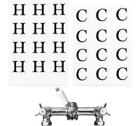 Danojo-Stick-A-TAP, Faucet Stickers, Hot and Cold Water Stickers - Kitchen Faucet Stickers - Black Vinyl Tap Faucet Transfer Stickers for Bathroom ((H & C - Black))