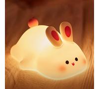 Danolt Bunny Night Light, Big Face Rabbit Light, Bunny Lamp Dimmable and Rechargeable, Cute Night Light, Kawaii Room Decor