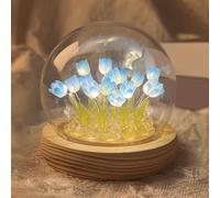 Danolt Forever Tulips Light Romantic Blue Tulip Lamp Flower Lamp for Girls and Women, Cute Room Decor