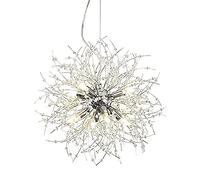 Danon Chaner with Crystal Particles Decorative Chaners, Modern Fireworks Pendant Light G9 LED Ceiling Lighting Fixtures for Living Room Bedroom Restaurant Hallway (Silver 9lights)