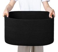 danpinera Laundry Basket, 72 L Basket Storage, Foldable Laundry Basket, Storage Basket for Baby Toys, Square Laundry Baskets, Basket Storage for Blankets, Cushions, Guest Towel Basket, Black