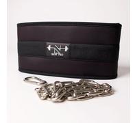 DanRaw Pro Fabric Dip Belt with Chain - Black Weighted Belt for Pull-Ups, Dips & Strength Training - Heavy-Duty Gym Accessory for Home, Studio & Fitness Workouts