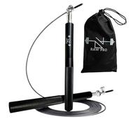 DanRaw Pro Jump Rope, Skipping Rope for Boxing, Fitness, Speed Rope, Adjustable Workout Skipping Rope for Men, Women, Boys, Girls, Side Mounted Easy Adjust, Aluminium Handle, Steel Wire