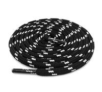 Danraw Stores [Pair] Heavy Duty,Hiking durable round Boot Lace, Shoe Lace classic colours Dot for hiking, Mountaineering running, working, casual (Black/White, 140cm)