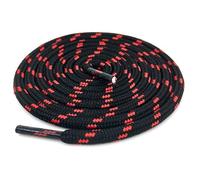 Danraw Stores [Pair] Heavy Duty,Hiking durable round Boot Lace, Shoe Lace classic colours Dot for hiking, Mountaineering running, working, casual (Black/Red, 140cm)
