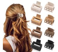 DANRENPANG Flat Hair Clip 8 pcs Lay Down Claw Clips Hair Accessories for Women Internal Tooth Design, Strong Hold Matte Hair Clips for Thick Hair & Thin Hair