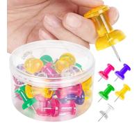 DANRONG 30 PCS Jumbo Push Pins for Bulletin Board, Large Thumb Tacks for Wall, 1.81 Inch, Giant Colored Thumbtacks, Pin Tacks for Cork Board Hanging Maps Photos Posters Calendar,Office School Supplies