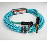 Dan's Guitar Store - Precision Instrument Cable 1/4 Jack OFC 21AWG (Inline/Right Angle Self-Silencing V2, 3 Metre / 10 ft)
