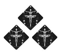 Danse Macabre Car Air Freshener 3-pack Aromatherapy Tablets Hanging Scented Cards for Rooms Bathrooms Wardrobe Rhombus