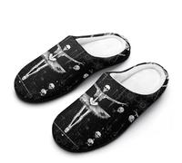 Danse Macabre Cotton Slipper Cozy Plush Slippers Indoor House Closed Toe Shoes Anti-Skid Comfortable 9-10（40-41）