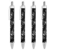 Danse Macabre Funny Retractable Ballpoint Pen Black Ink Smooth Writing Pens Personalized Office Supplies 4 PCS AS PIC 1