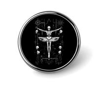 Danse Macabre Round Badge Pin Metal Memorial Brooch Button Lapel Pins for Backpack Wedding
