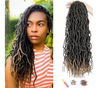 DanseeMeibr,24 Inch Faux Locs Crochet Hair Pre Looped 6 Packs Soft Locs Crochet Braids Goddess Natural Soft Nu Faux Locs Crochet Braids Hair