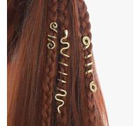 Danshinbow 3Pcs Vintage Spiral Loc Snake Hair Braid Metal Hair Clips Hair Cuffs Serpent Celtic Irish hair Accessories Jewelry Music Festival (Gold)