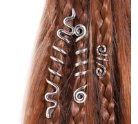 Danshinbow 3Pcs Vintage Spiral Loc Snake Hair Braid Metal Hair Clips Hair Cuffs Serpent Celtic Irish hair Accessories Jewelry Music Festival (Silver)