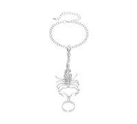 Danshinbow Single Punk Scorpion Bracelet Scorpion Finger Ring Bracelet Boho Slave Harness Hand Chain Jewelry for Women and Girls (Silver)