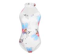 DANSHOW Women Halter Ballet Leotard Mesh Neckline for Dance(23934-07-M)