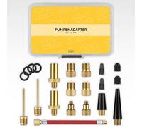 DANSI 21-Piece Bicycle Valve Adapter Set Including Seal & Caps for Bicycle Car Balls - Universal Valve Adapter for Pumps & Compressors - All-in-One Solution for DIY & Outdoor Fans