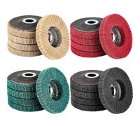 Dansib 20 Pcs 4.5" x 7/8" Nylon Fiber Flap Disc Polishing Grinding Wheel, 120/180/320/800 Grit Scouring Pad Buffing Wheel for Angle Grinder Polishing Tools Rust Paint Remover Scratch Prep Sanding Disc