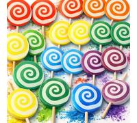 Dansib 24 Pcs Easter Lollipop Sidewalk Chalk Jumbo Street Driveway Chalks Dustless Washable Multicolor Chalk for Party Favors Basket Stuffers Gifts Classroom Prizes Goodie Bag Fillers Outdoor Drawing