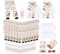 Dansib 24 Sets Strawberry Baby Shower Hand Cream and Lip Balm Gift Sets Sweet Baby Is on the Way Party Favors for Guest Travel Size Hand Lotion and Lip Balm Bulk Strawberry Shower Party Favor Supplies