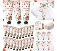 Dansib 48 Sets Strawberry Hand Cream Gifts for Baby Shower Souvenirs for Guests Gift Berry Sweet Baby Is On The Way Travel Hand Lotion Set