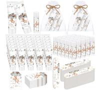 Dansib 50 Sets/250 Pcs We Can Bearly Wait Bear Baby Shower Favor Game Prize Party Gift Bulk Hand Cream Lip Balm Nail File Gifts Set for Winner Adult Guest Gender Reveal Decoration Baby Shower Souvenir